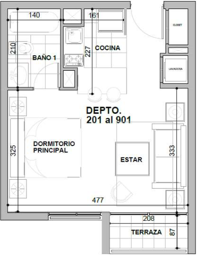 Se vende depto en Arturo Prat tipo estudio.