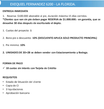 Exequiel Fernandez  comuna la Florida entrega inmediata .